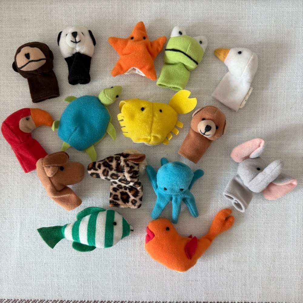 IKEA Finger Puppet Plush Lot of 15 Animal Sea Creatures Soft Toys